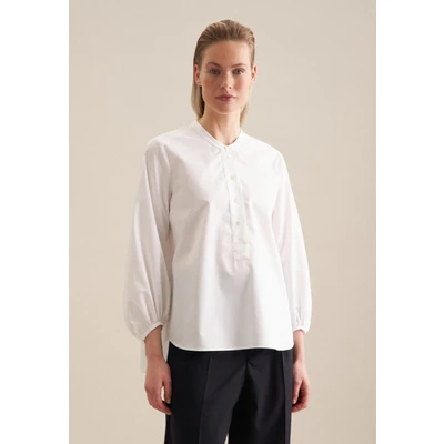 Abbildung von SEIDENSTICKER Modern Fit Bluse Langarm Stehkragen weiß Gr. 34