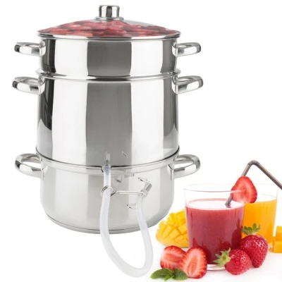 Abbildung von Arebos Dampfgartopf Dampfentsafter 15L, Edelstahl, alle Herdarten auch Induktion, Ø26cm, Cromargan® Edelstahl Rostfrei 18/10