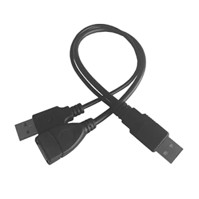 Abbildung von Bolwins B44 USB Y Kabel 30cm 2x A Stecker zu Buchse für PC Laptop Festplatte