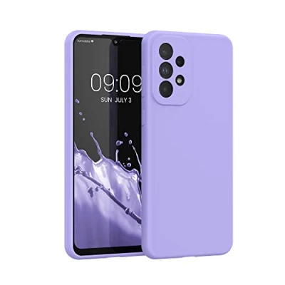 Abbildung von kwmobile Hülle kompatibel mit Samsung Galaxy A33 5G Silikon Handy Case Handyhülle weiche Oberfläche kabelloses Laden Lavendel