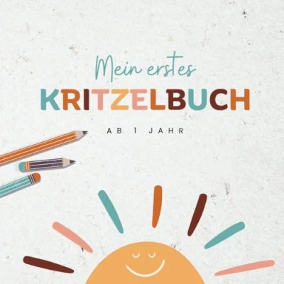 Abbildung von Kritzelbuch ab 1 Jahr: Liebevoll gestaltetes Malbuch mit 50 kindgerechten Motiven zum Kritzeln und Ausmalen Förderung der Kreativität Motorik