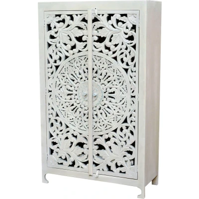 Abbildung von Home affaire Stauraumschrank &quot;Kenmare&quot;, Mangoholz, dekorative Schnitzereien, Breite 100 cm