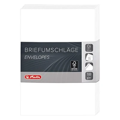 Abbildung von Herlitz 11368131 Briefumschlag C6, hoch haftklebend ohne Fenster, 15 Stück, FSC Mix