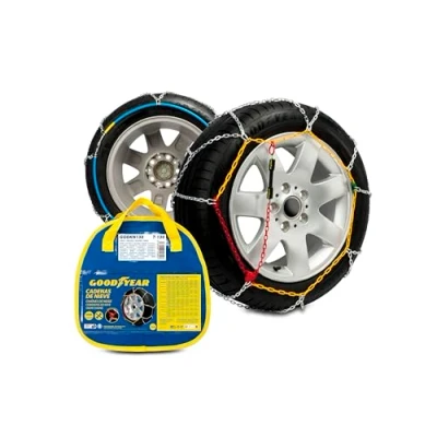 Abbildung von Satz von 2 x 9mm Metall Schneeketten Größe 130 mit automatischem Spanner Goodyear