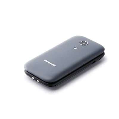 Abbildung von Panasonic KX TU400EXR Seniorenhandy zum Aufklappen ohne Vertrag (SOS Notruftaste, Taschenlampenfunktion, große getrennte Tasten, Schrift, kabelloses Gerät), weinrot