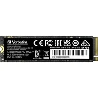 Abbildung von Verbatim Vi5000 NVMe M.2 Internal SSD, internes SSD Laufwerk mit 512 GB Datenspeicher und PCIe Gen 4 Schnittstelle, Solid State Drive für Gaming PC Playstation 5, schwarz