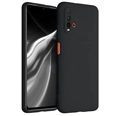 Abbildung von kwmobile Hülle kompatibel mit Xiaomi Redmi 9T weiches TPU Silikon Case Cover geeignet für kabelloses Laden Schwarz matt