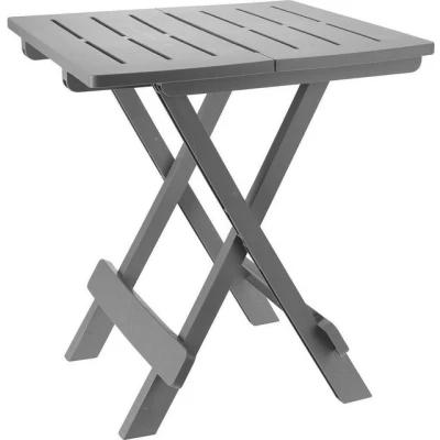 Abbildung von Spetebo Gartentisch Kunstoff Klapptisch ADIGE hellgrau (Stück, 1 St., Kunststoff Tisch), Garten Beistelltisch klappbar