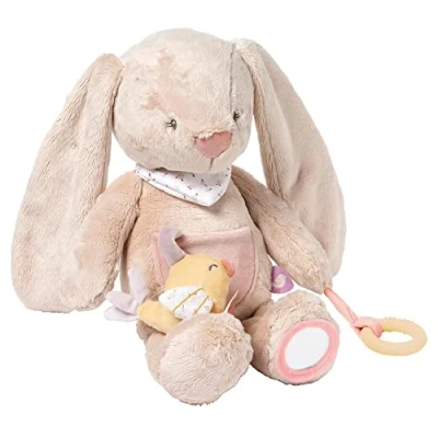 Abbildung von Nattou Aktiv Kuscheltier Kaninchen Pomme, Aus Polyester, Mit verschiedenen Aktivitäten, Ca. 40 cm, Alice und Altrosa