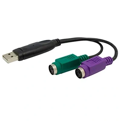 Abbildung von Bolwins E28S USB zu 2X PS/2 Adapter Konverter für Tastatur und Maus PS2 auf Kabel Schnittstelle