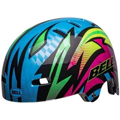 Abbildung von Bell Unisex Jugend Span Fahrradhelme, Gloss Blue/Magenta Psycho, XS