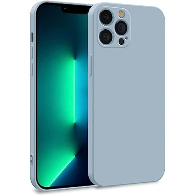 Abbildung von MyGadget Hülle kompatibel mit iPhone 13 Pro Max Zweilagige Handyhülle Kameraschutz Cover Innenfutter &amp; Silikon außen Hell Blau