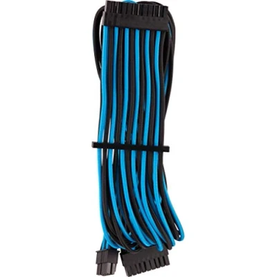 Abbildung von Corsair Premium Sleeved 24 pin Polig ATX Kabel Typ4 (Generation 4 Serie) Blau/Schwarz
