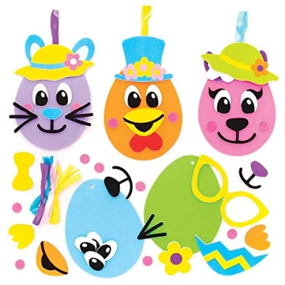Abbildung von Baker Ross Osterei Lustige Gesichtsdekoration Kits, Neuheit Spielzeug für Kinder, Perfekte Party, Beute oder Prize Bag Filler (8er Pack)