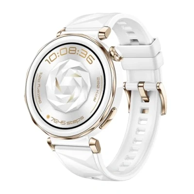 Abbildung von HUAWEI Watch GT 5 Pro 42 mm Smartwatch, Kunstvolles Design, Sportfunktionen auf Profi Niveau, Health Tracking, EKG Monitoring, bis zu 7 Tage Akkulaufzeit, GPS, Bluetooth Anrufe, iOS &amp; Android, Weiß