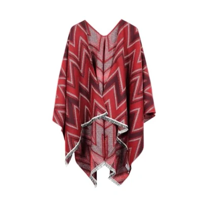 Abbildung von COLLEZIONE ALESSANDRO XXL Schal &quot;Marcia&quot;, Poncho im Zick Zack Design
