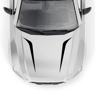 Abbildung von Finest Folia Luftschlitze Aufkleber Set Motorhaube Auto 80x19,5cm für Sticker Kfz Zubehör Tuning Dekor Design Folie Racing selbstklebend KX095 (Schwarz Glanz)