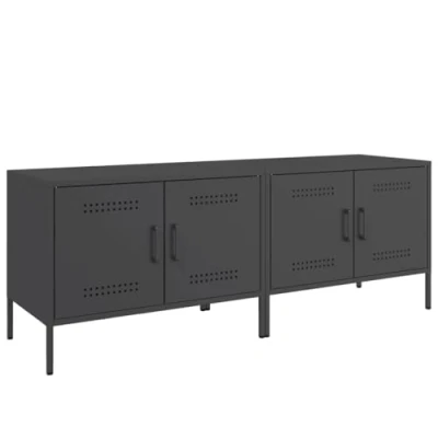 Abbildung von vidaXL TV Schrank Schränke 2 Stk. Schwarz 68x39x50,5 cm Stahl (2 St)
