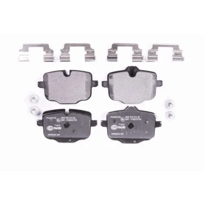 Abbildung von HELLA 8DB 355 014 361 Bremsbelagsatz für Verschleißwarnanzeiger vorbereitet mit Bremssattelschrauben Zubehör BMW: 5 Limousine, Touring