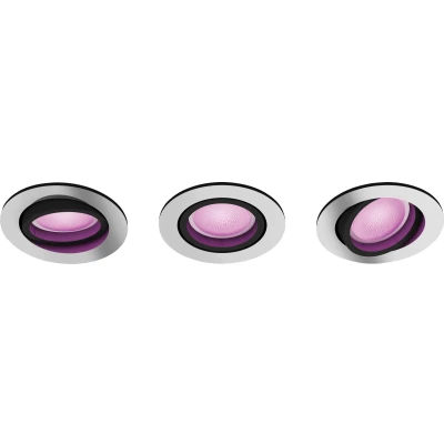 Abbildung von Philips Hue Centura Einbaustrahler White &amp; Color rund Aluminium Dreierpack