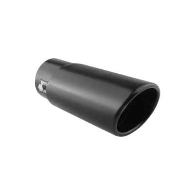 Abbildung von AMiO MT 020B 02351 Auspuffblende 86 schwarz gerade, oval Edelstahl 165, 150 63
