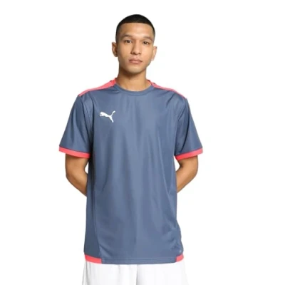 Abbildung von Puma Teamliga Sport Tshirt, Herren, Größe: Small, Inky blue/fire orchid