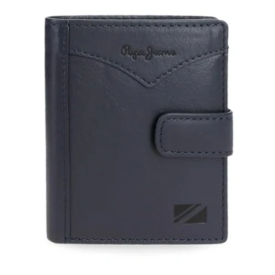 Abbildung von Pepe Jeans Joumma Bags Vertikale Geldbörse mit Klickverschluss, blau, 8,5 x 10,5 1 cm, Leder, Talla única, Klickverschluss