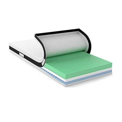 Abbildung von Amazon Basics 2 in 1 Matratze mit Hybridschaumkern, MittelFest (H3) und Fest (H4), 80 x 200 18 cm, Weiß