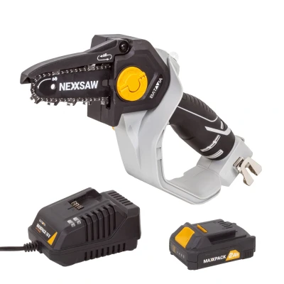 Abbildung von Nexxsaw V3 18V Akku Einhand Kettensäge 6&#039;&#039; Mit 1 x 2Ah und Ladegerät 2.4A