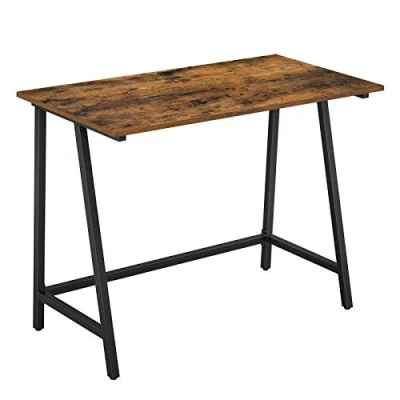 Abbildung von VASAGLE Schreibtisch, Computertisch, Homeoffice, Büro, Arbeitszimmer, Wohnzimmer, stabil, platzsparend, einfacher Aufbau, Industrie Design, 100 x 50 75 cm, vintagebraun schwarz LWD40X
