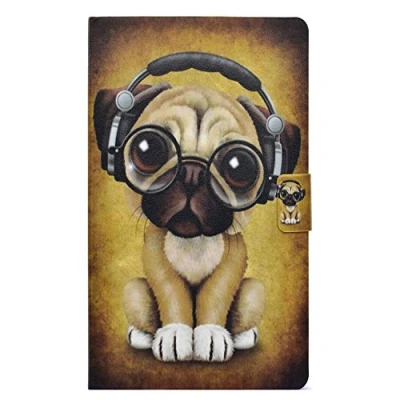 Abbildung von CaseFun Samsung Galaxy Tab A 10.5 Hülle, Slim PU Leder Tasche Cover Schutzhülle Schale Etui für SM T590 / T595 mit Auto Aufwachen/Schlaf Stand Funktion Hund