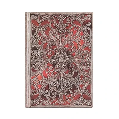 Abbildung von Garnet (Silver Filigree Collection) Midi Unlined Softcover Flexi Journal: softcover, 100 gsm, ribbon marker, memento pouch, elastic closure