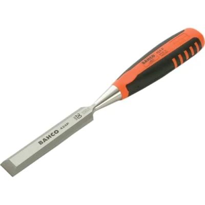 Abbildung von Bahco 424P 20, Schälmeißel, Querschneide, Stahl, Schwarz, Orange, Gummi, Anti Rutsch Griff