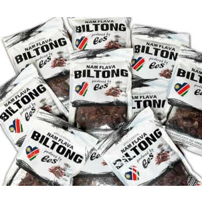 Abbildung von Nam Flava Original Biltong aus Namibia 1 kg (10x100 g) Trockenfleisch, Beef Jerky, viel Protein