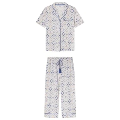 Abbildung von Women&#039;secret Damen Pijama Camisero 100% Algodón Rombos Schlafanzug, Ecru Print, S