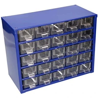 Abbildung von KOTARBAU® Kleinteilemagazin Metall 25K Sortierkasten Teilebox Aufbewahrungsbox für Kleinteile Blau 147 x 238 306 mm