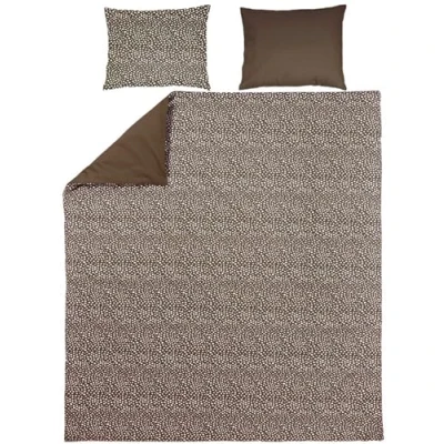 Abbildung von Meyco Home Cheetah/Uni Bettwäsche Doppelbett (Baumwolle, atmungsaktives Material, einfache Pflege, praktischer Einschlagstreifen, Maße: 240 x 200/220 cm), Schokolade