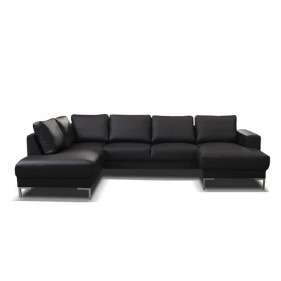Abbildung von Küchen Preisbombe Sofa Couch Ecksofa Eckcouch Wohnlandschaft Kunstleder schwarz SILVIO XXL, in U Form