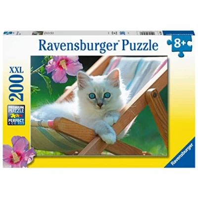 Abbildung von Ravensburger Puzzle Kätzchen auf der Sonnenliege 200 Teile