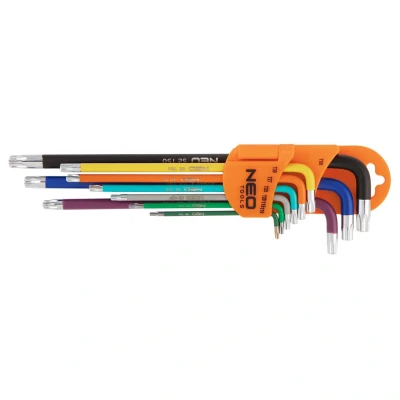 Abbildung von NEO TOOLS 09 518 Winkelschraubendrehersatz T10, T15, T20, T25, T27, T30, T40, T45, T50 Werkzeugstahl 9