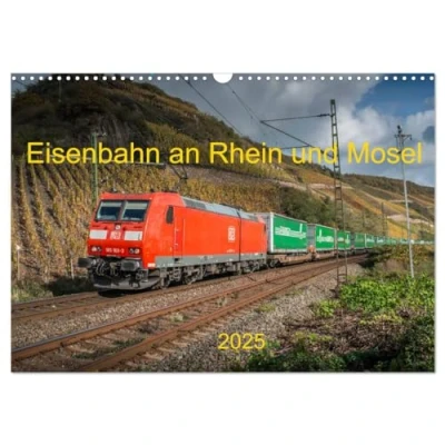 Abbildung von Eisenbahn an Rhein und Mosel 2025 (Wandkalender DIN A3 quer), CALVENDO Monatskalender