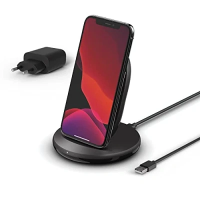 Abbildung von Belkin Kabelloses Schnellladegerät Ständer 15W + Adapter 24W Schwarz
