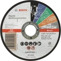 Abbildung von BOSCH 2 608 602 383 Trennscheibe, Winkelschleifer 125mm 6mm