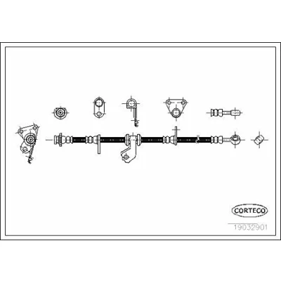 Abbildung von CORTECO 19032901 Bremsschläuche Vorderachse 683 HONDA: CRX 3, Integra II Coupe