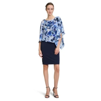 Abbildung von Vera Mont MIT Volant Cocktailkleid/festliches Kleid, Damen, Größe: 42, Dunkelblau blau