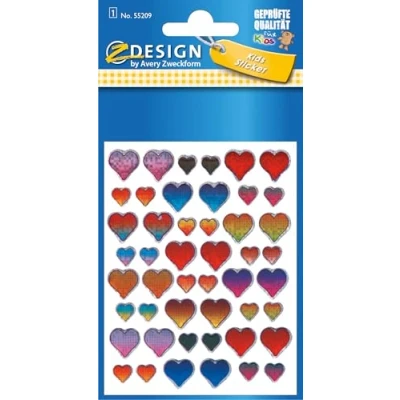 Abbildung von 10 x Z Design Sticker 75x100mm Glossy 1 Bogen Motiv Herzen