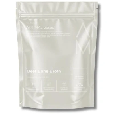 Abbildung von Knochenbrühe Pulver vom Weiderind [200g] 20 Portionen ca. 81% Kollagen 95% Protein Aus Schweden, abgefüllt in Deutschland Ohne Zusätze Bone Broth halal zertifiziert