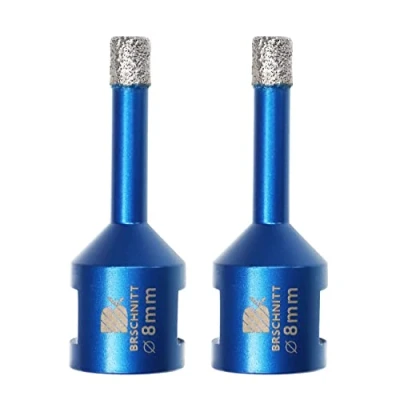 Abbildung von Diamant Fliesenbohrer 8mm 2 stücke M14 Diamantbohrer Lochsäge für Fliesen Porzellan Keramik Marmor Granit Bohrungen, Winkelschleifer