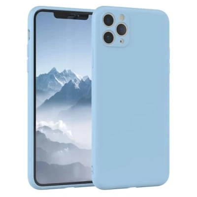 Abbildung von EAZY Case Silikonhülle für iPhone 11 Pro Max Hülle Silikon Blau weich stoßfeste Handyhülle Schutzhülle mit Kameraschutz Dünn Premium Schutz Cover TPU Phone Bumper in Hellblau