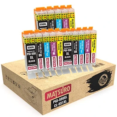 Abbildung von Matsuro Original Kompatibel Tintenpatronen Ersatz für Canon PGI 550XL CLI 551XL 550 551 (3 Sets)